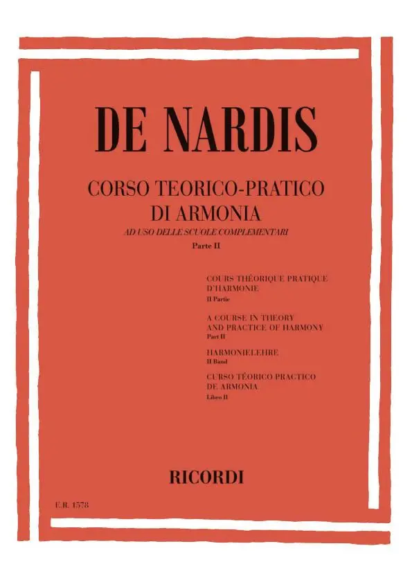 Cover: 9790041815787 | Corso Teorico - Pratico Di Armonia | Parte Ii | Camillo De Nardis