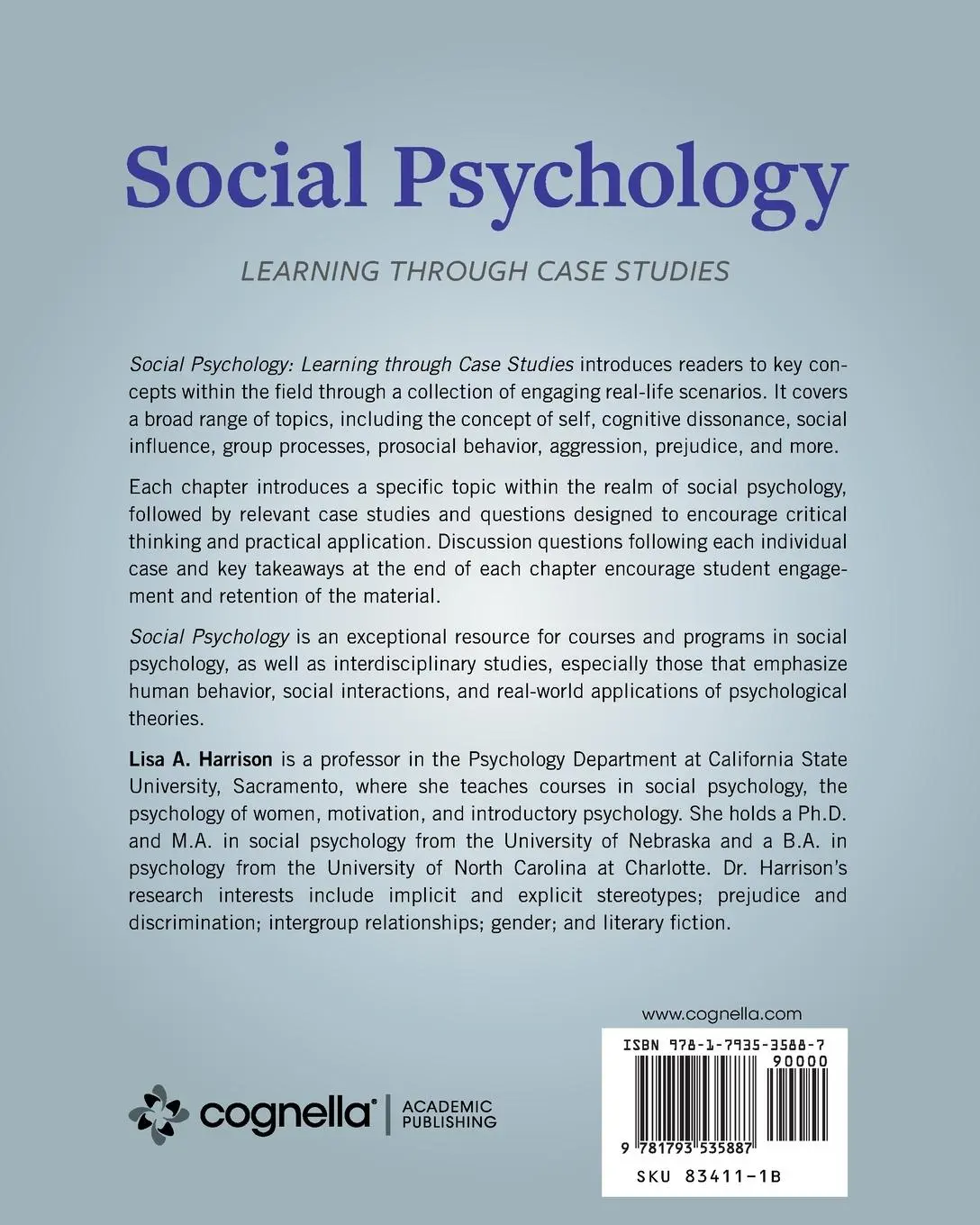 Rückseite: 9781793535887 | Social Psychology | Learning through Case Studies | Lisa A. Harrison