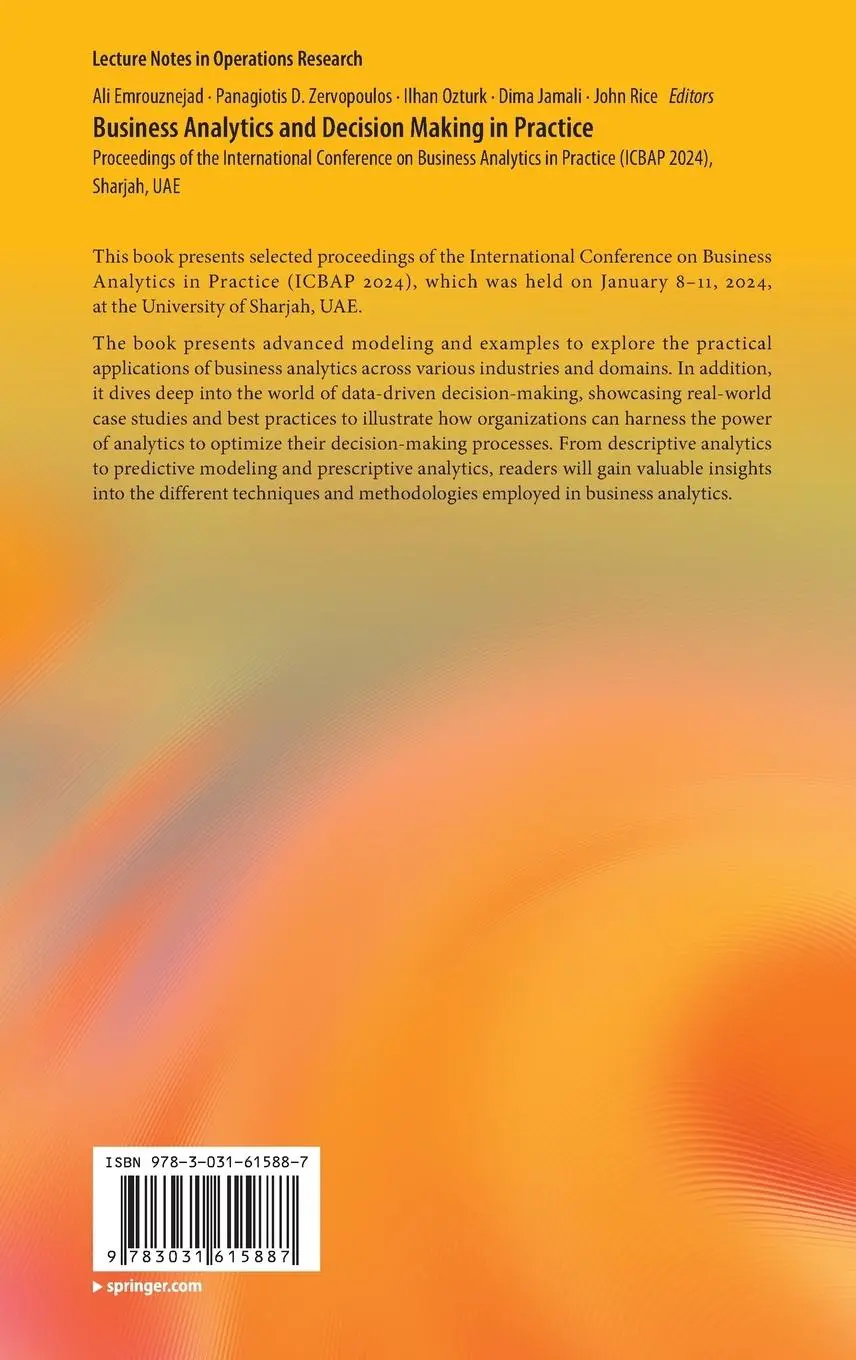 Rückseite: 9783031615887 | Business Analytics and Decision Making in Practice | Buch | ix | 2024
