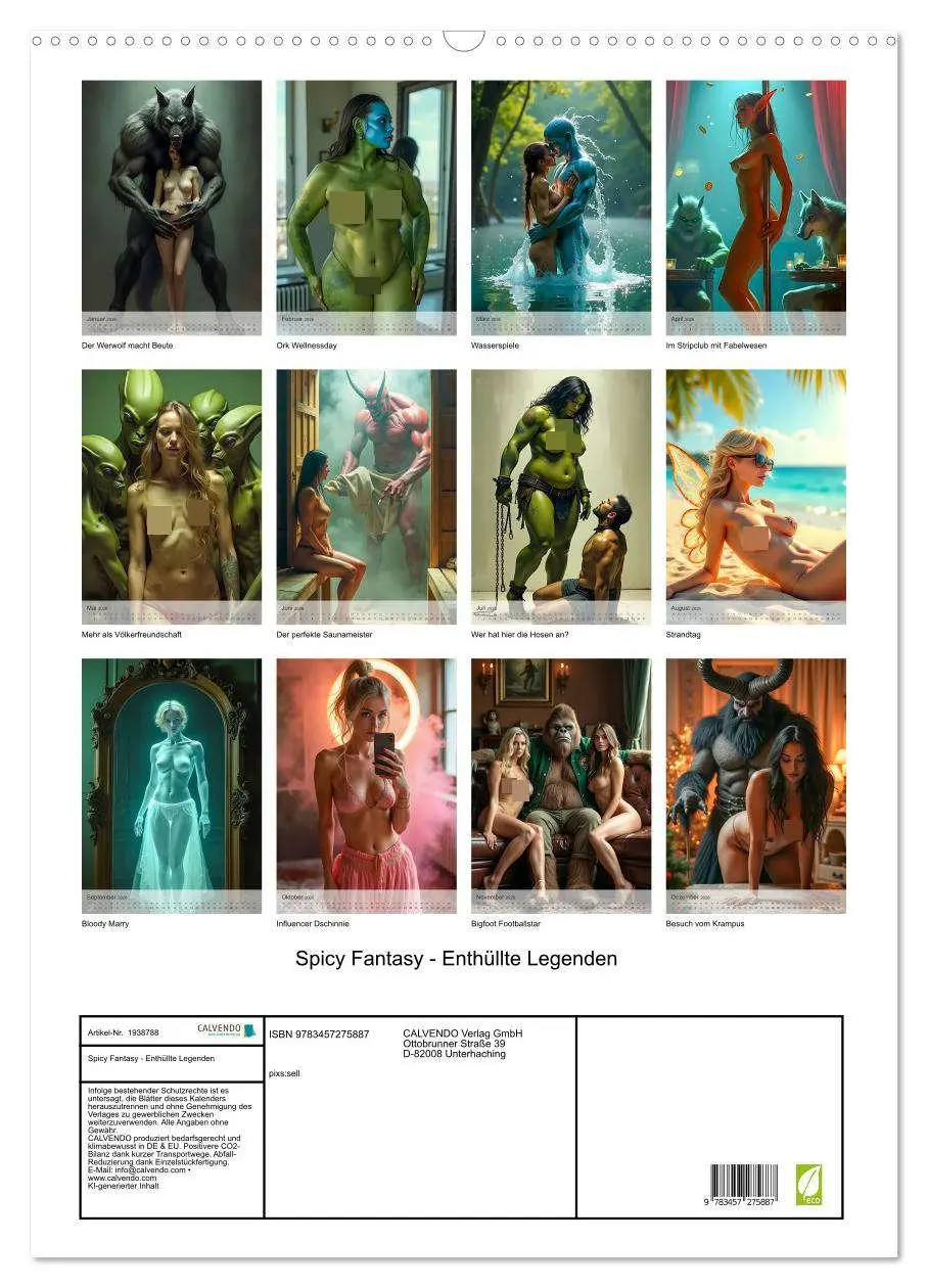 Bild: 9783457275887 | Spicy Fantasy - Enthüllte Legenden (Wandkalender 2026 DIN A2 hoch),...