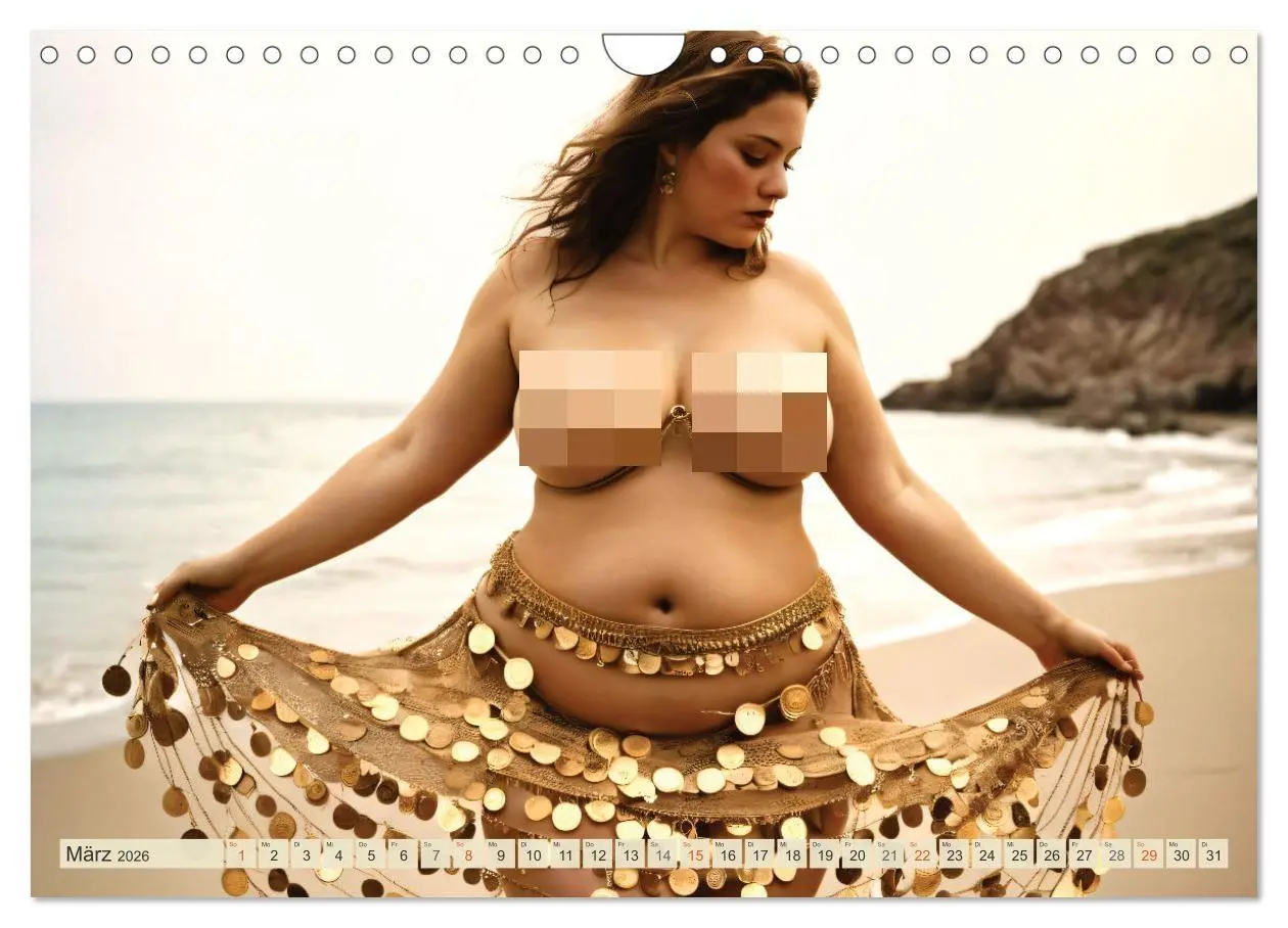 Bild: 9783457345887 | XXL Beach Girls Kalender - Kurvige Frauen am Strand (Wandkalender...