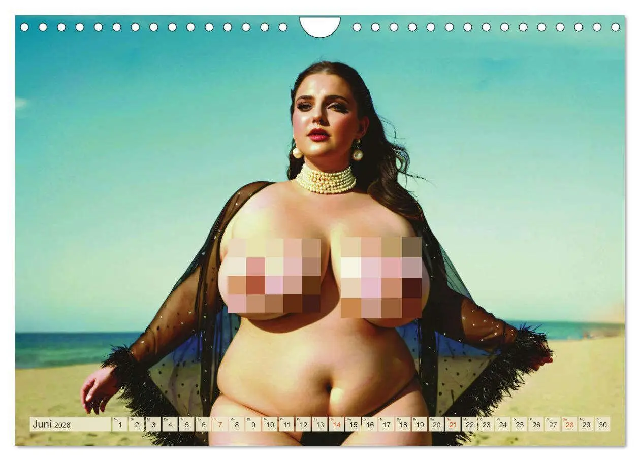 Bild: 9783457345887 | XXL Beach Girls Kalender - Kurvige Frauen am Strand (Wandkalender...