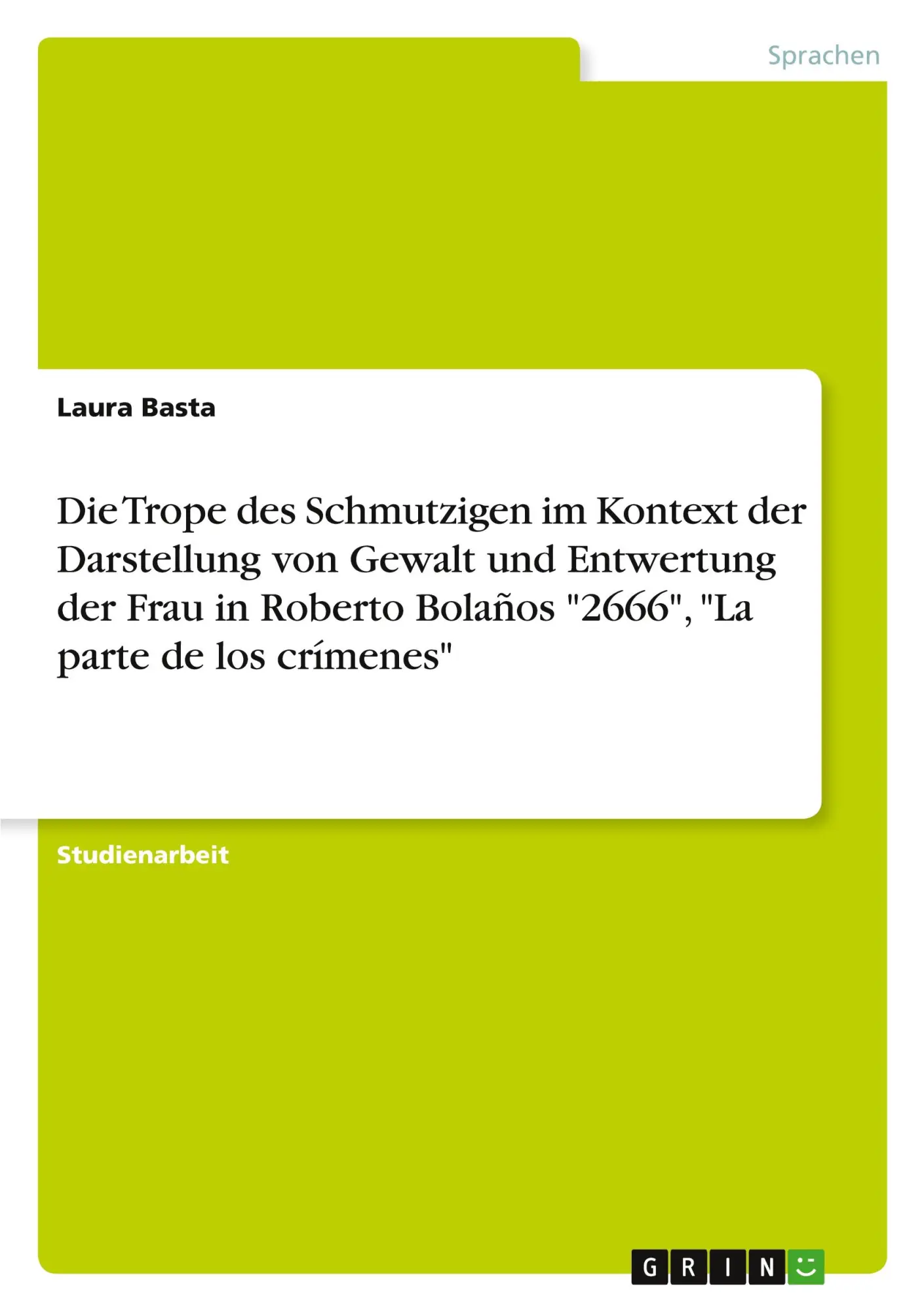 Cover: 9783668905887 | Die Trope des Schmutzigen im Kontext der Darstellung von Gewalt und...