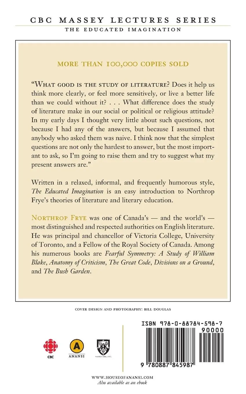 Rückseite: 9780887845987 | Educated Imagination | Northrop Frye | Taschenbuch | Englisch | 2024