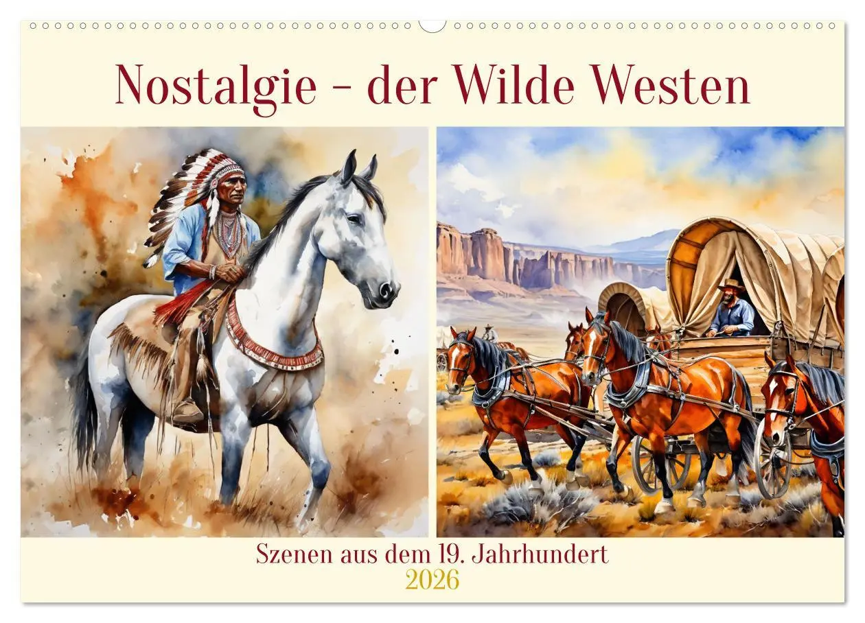 Cover: 9783457265987 | Nostalgie - der Wilde Westen (Wandkalender 2026 DIN A2 quer),...