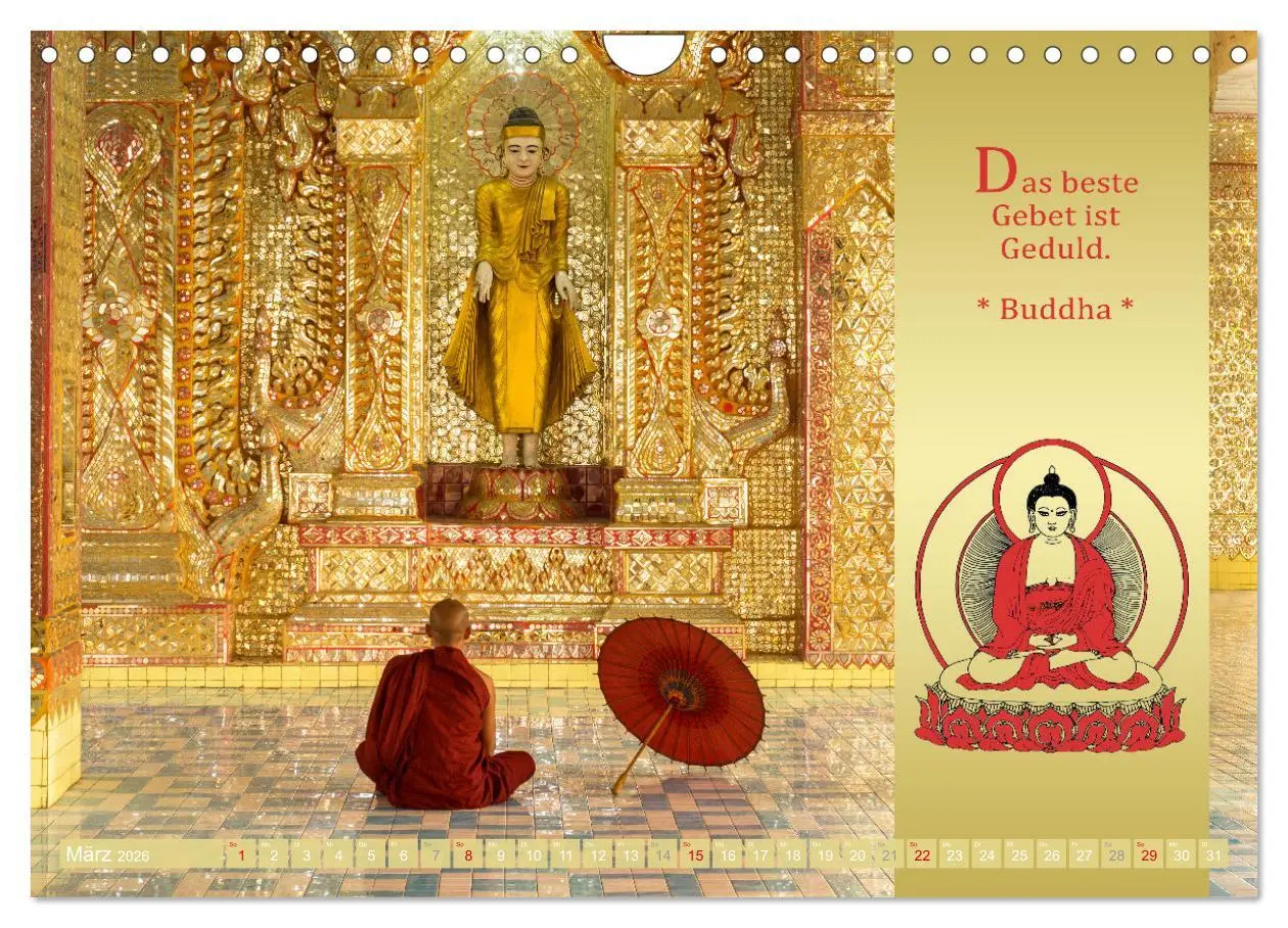 Bild: 9783457645987 | BUDDHAS WORTE - Buddhistische Weisheiten (Wandkalender 2026 DIN A4...