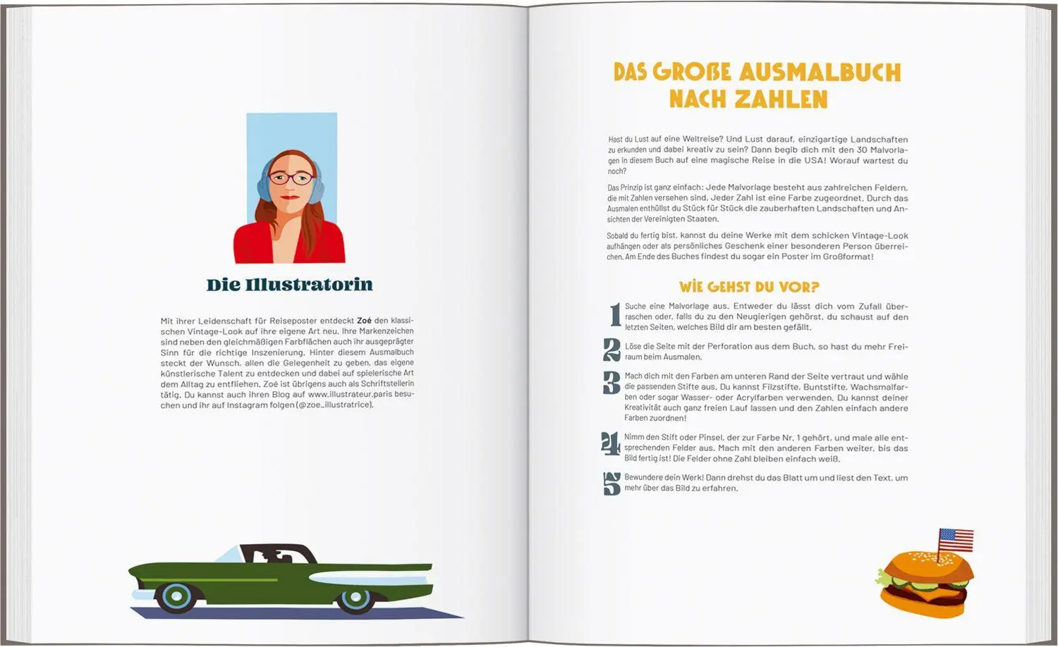 Bild: 9783616035987 | USA - Das große Ausmalbuch nach Zahlen | Zoé Viot | Buch | 80 S.