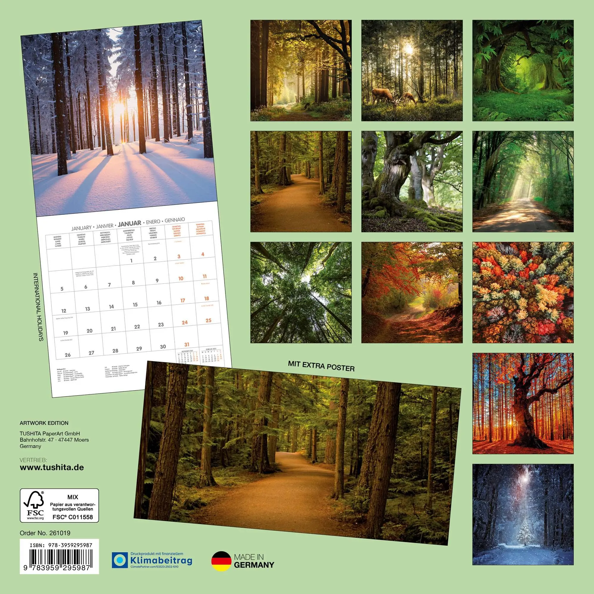 Rückseite: 9783959295987 | Unser Wald/Forest Nature 2026 | Kalender 2026 | Kalender | 28 S.