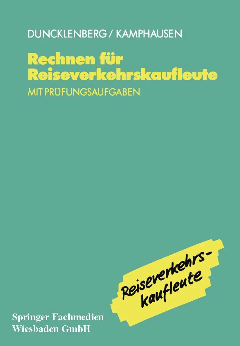 Cover: 9783409186087 | Rechnen für Reiseverkehrskaufleute | Rudolf E. Kamphausen (u. a.) | x