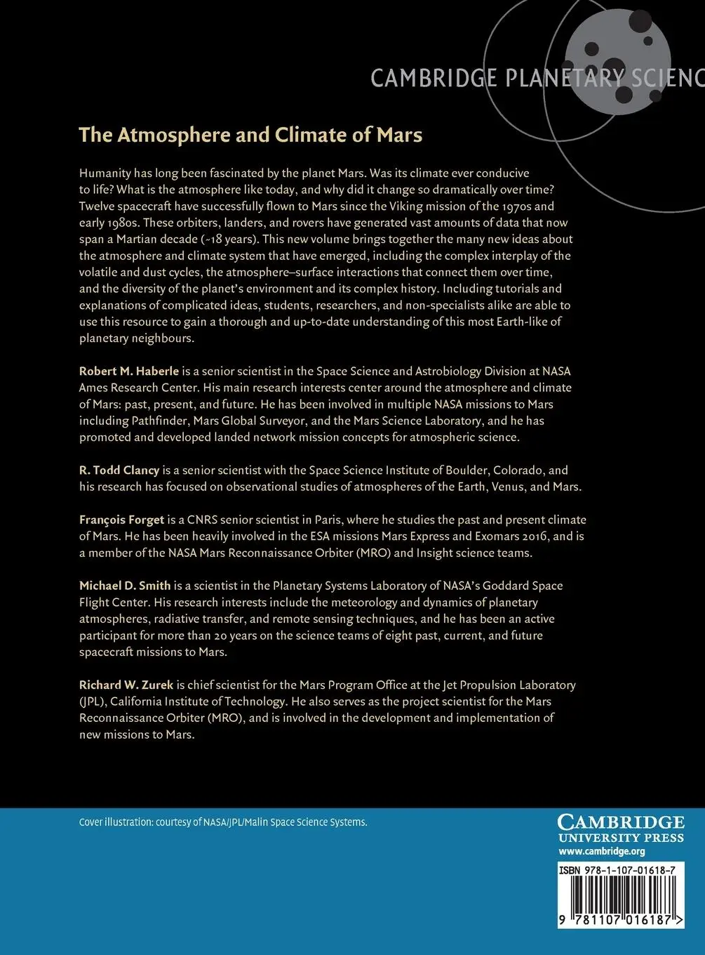 Rückseite: 9781107016187 | The Atmosphere and Climate of Mars | Robert M. Haberle (u. a.) | Buch