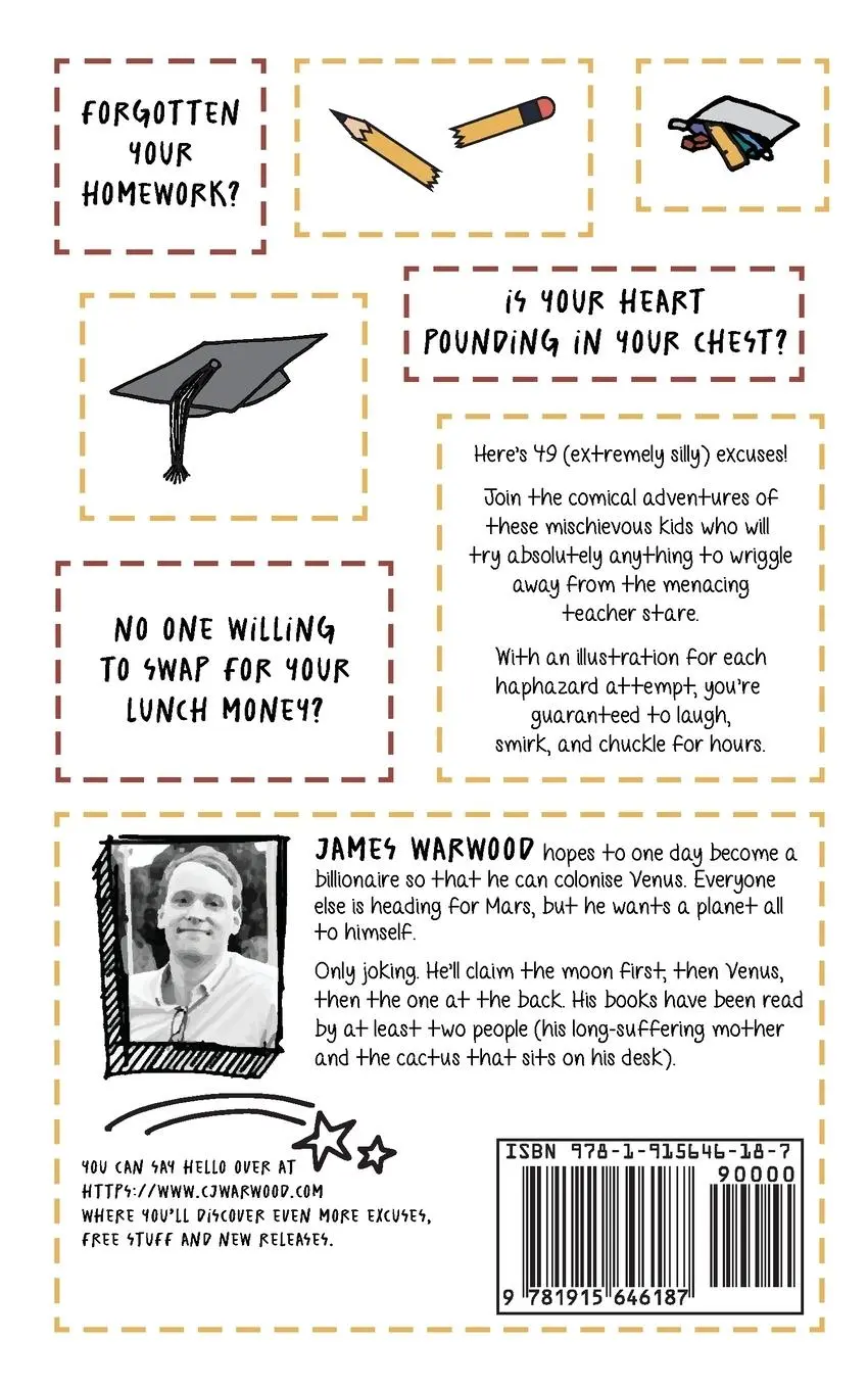 Rückseite: 9781915646187 | 49 Excuses for Not Doing Your Homework | James Warwood | Taschenbuch