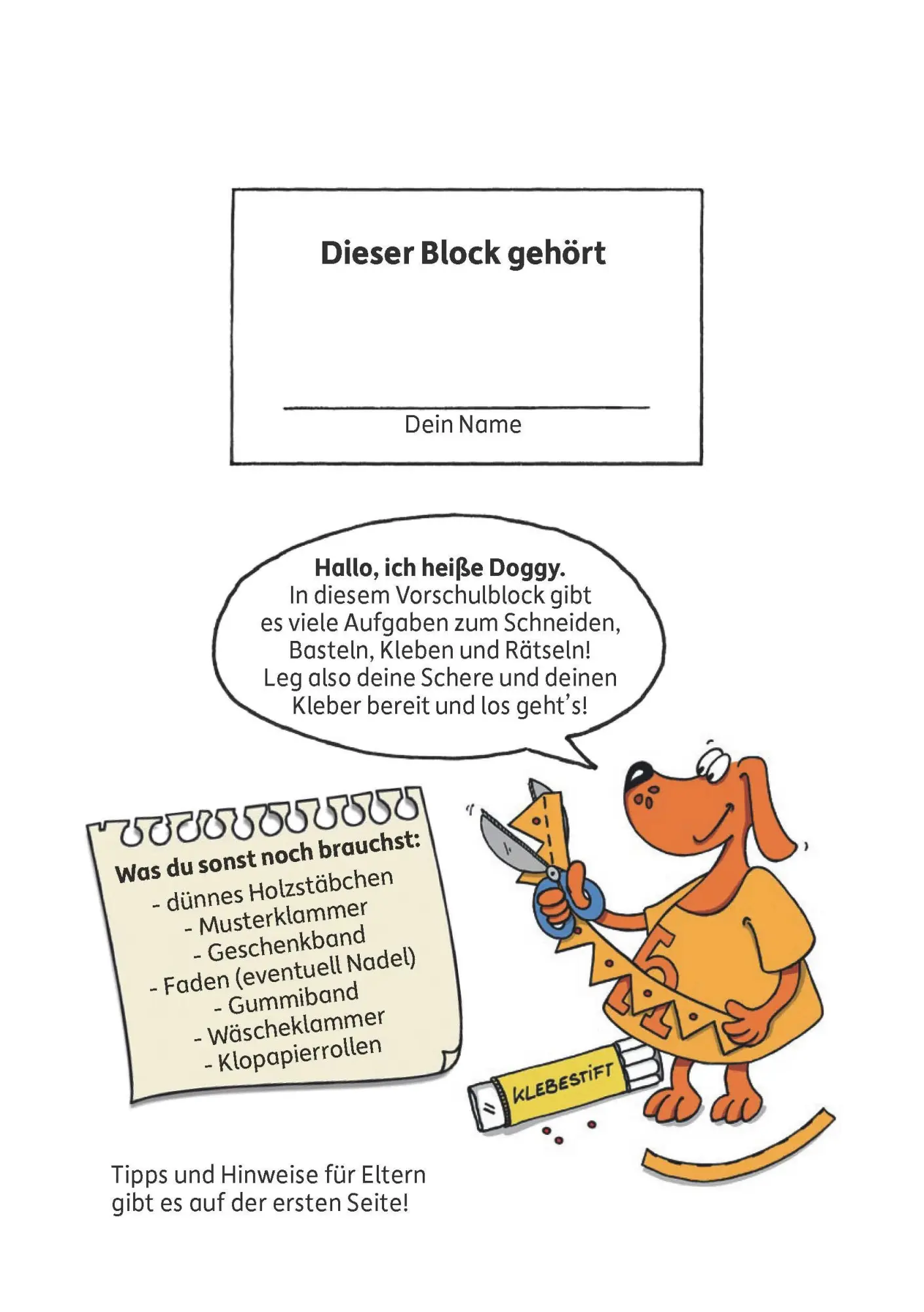 Bild: 9783881006187 | Vorschulblock ab 5 Jahre für Junge und Mädchen - Schneiden, kleben,...