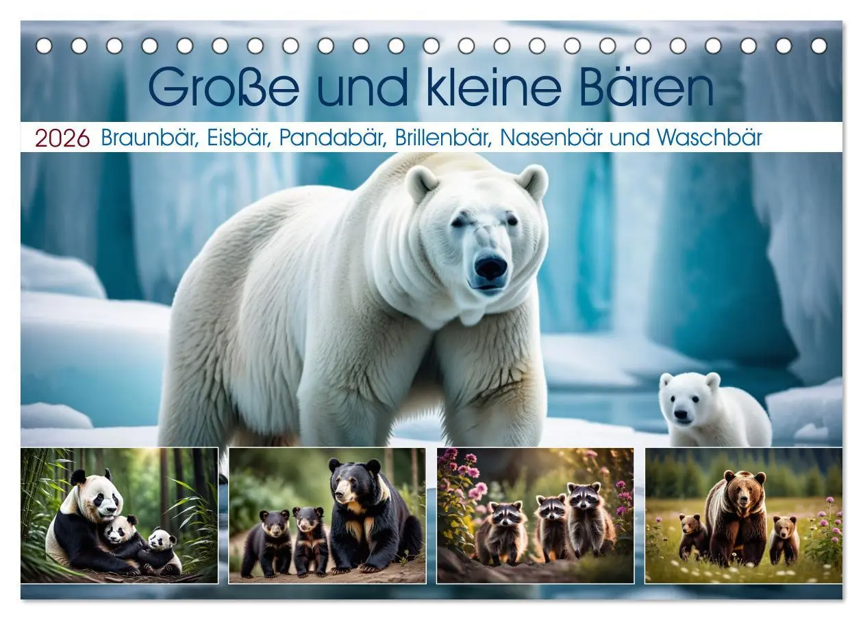 Cover: 9783457376287 | Große und kleine Bären (Tischkalender 2026 DIN A5 quer), CALVENDO...