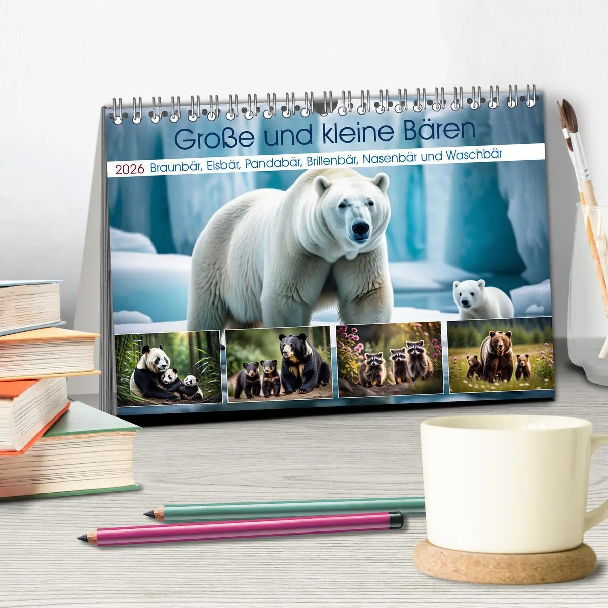 Bild: 9783457376287 | Große und kleine Bären (Tischkalender 2026 DIN A5 quer), CALVENDO...