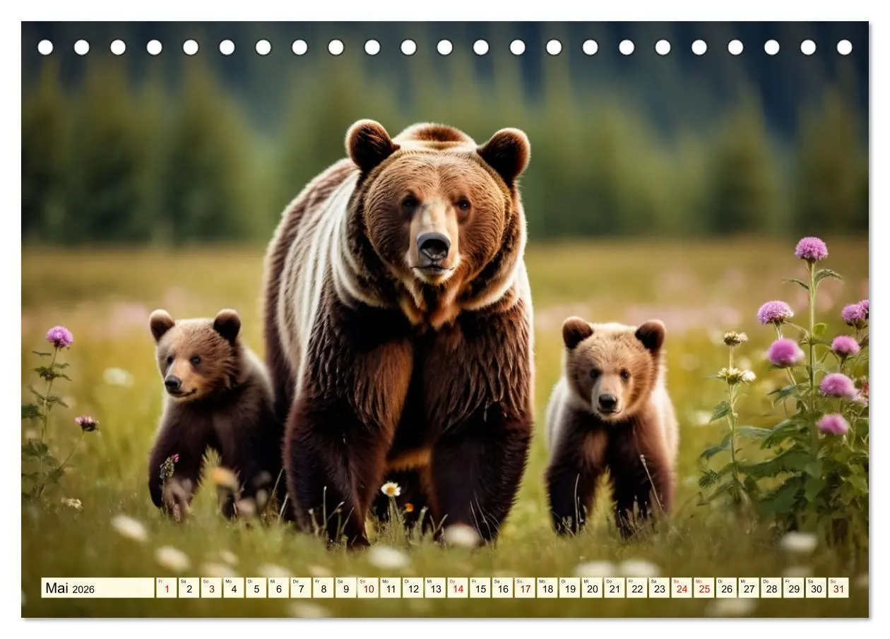 Bild: 9783457376287 | Große und kleine Bären (Tischkalender 2026 DIN A5 quer), CALVENDO...