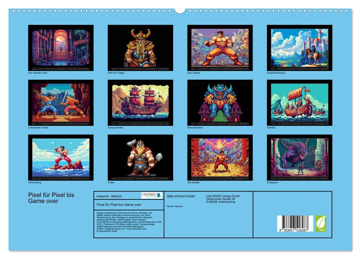 Bild: 9783457516287 | Pixel für Pixel bis Game over (hochwertiger Premium Wandkalender...