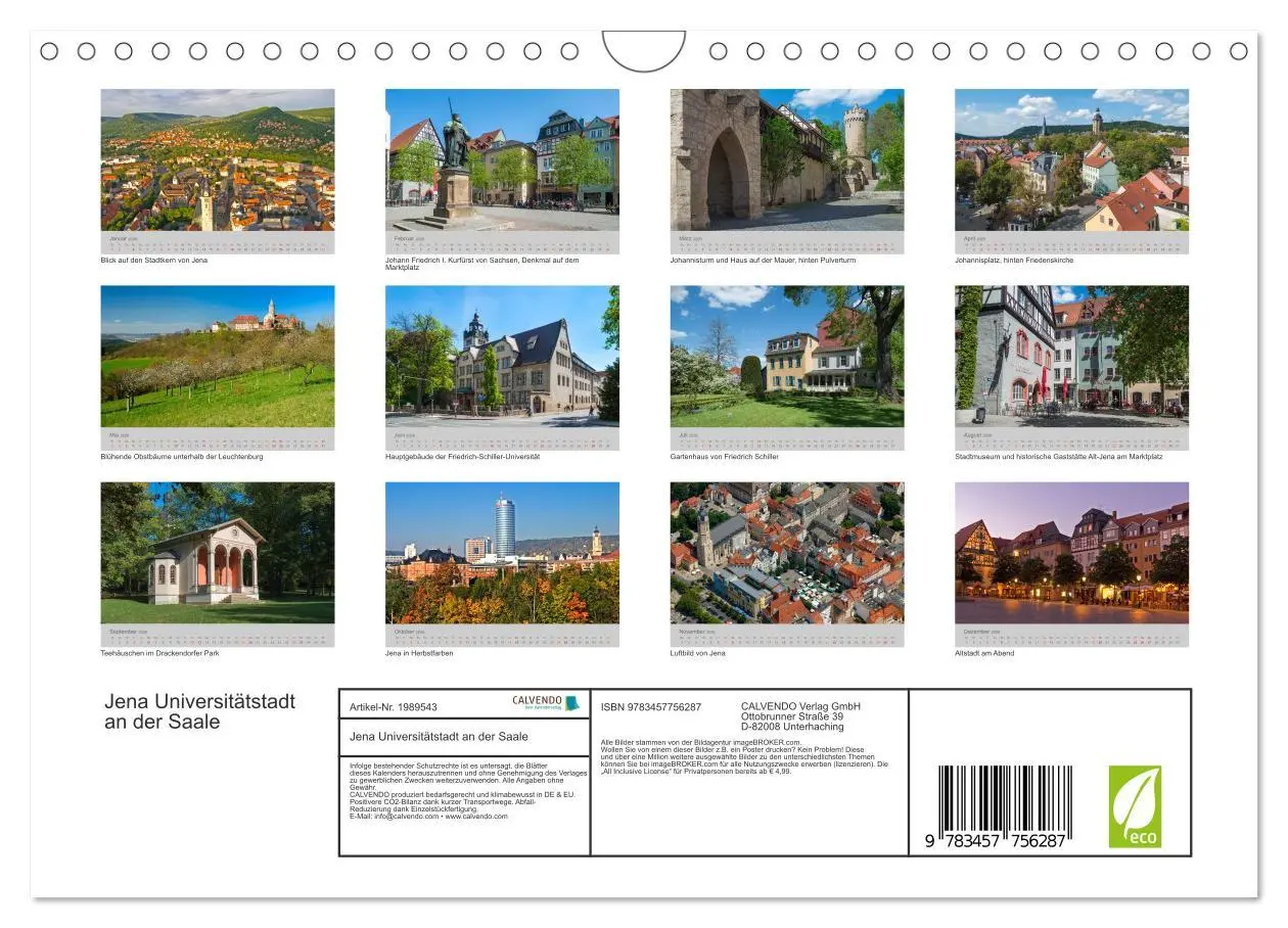 Bild: 9783457756287 | Jena Universitätstadt an der Saale (Wandkalender 2026 DIN A4 quer),...