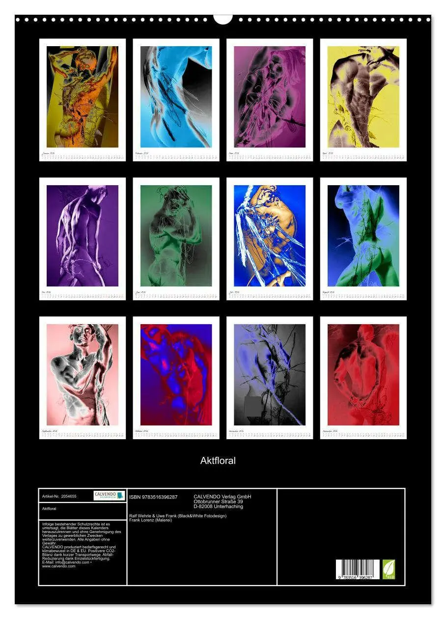 Bild: 9783516396287 | Aktfloral (Wandkalender 2026 DIN A2 hoch), CALVENDO Monatskalender
