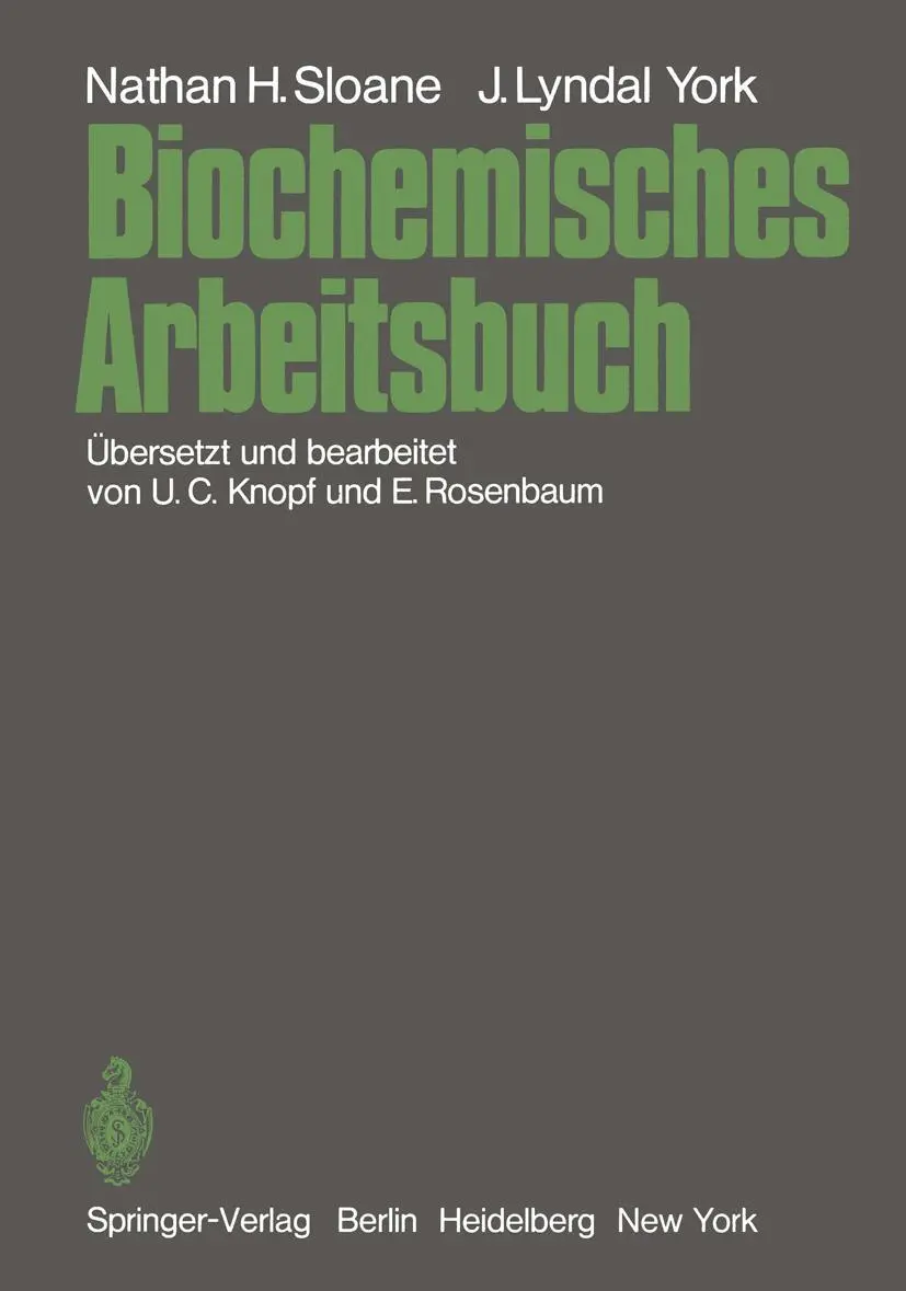 Cover: 9783540056287 | Biochemisches Arbeitsbuch | Nathan H. Sloane (u. a.) | Taschenbuch