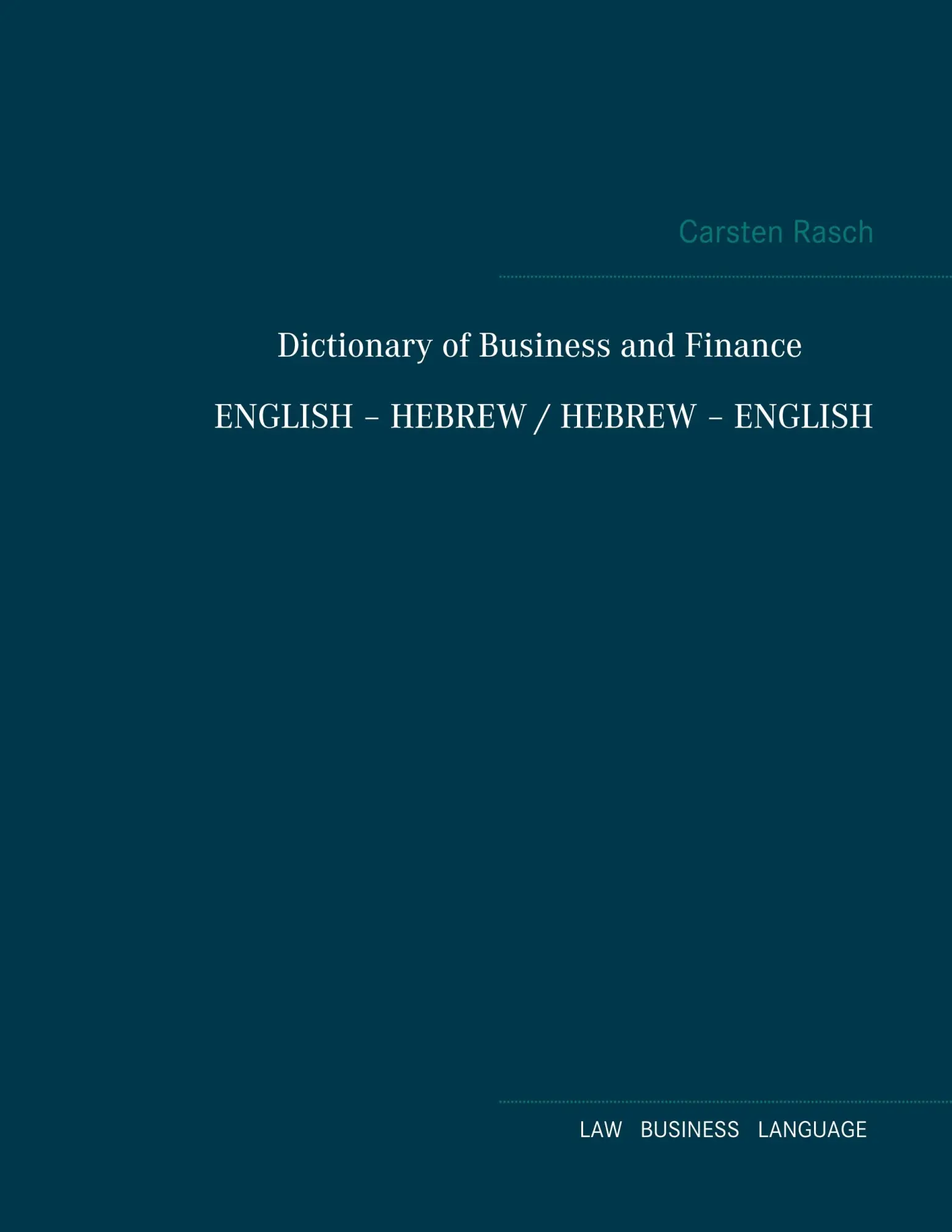 Cover: 9783748126287 | Dictionary of Business and Finance English - Hebrew / Hebrew - English