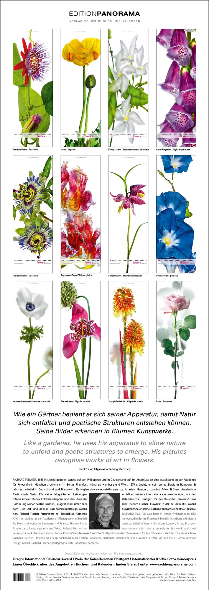 Bild: 9783898236287 | Flowers | Immerwährender Vertikal-Kalender, 40 x 110 cm | Fischer