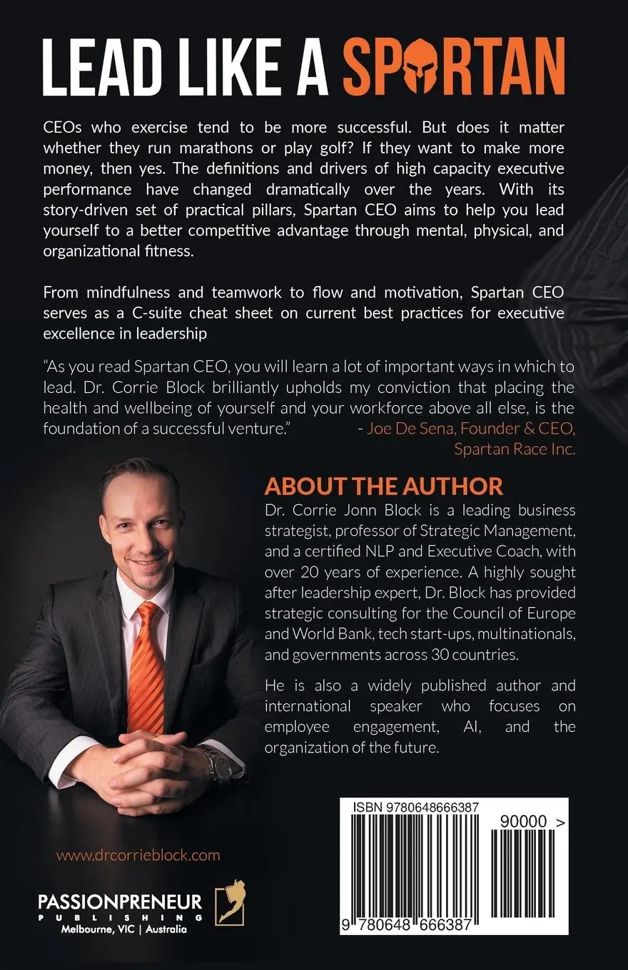 Rückseite: 9780648666387 | Spartan CEO | Six Pillars of Executive Performance | Corrie Jonn Block
