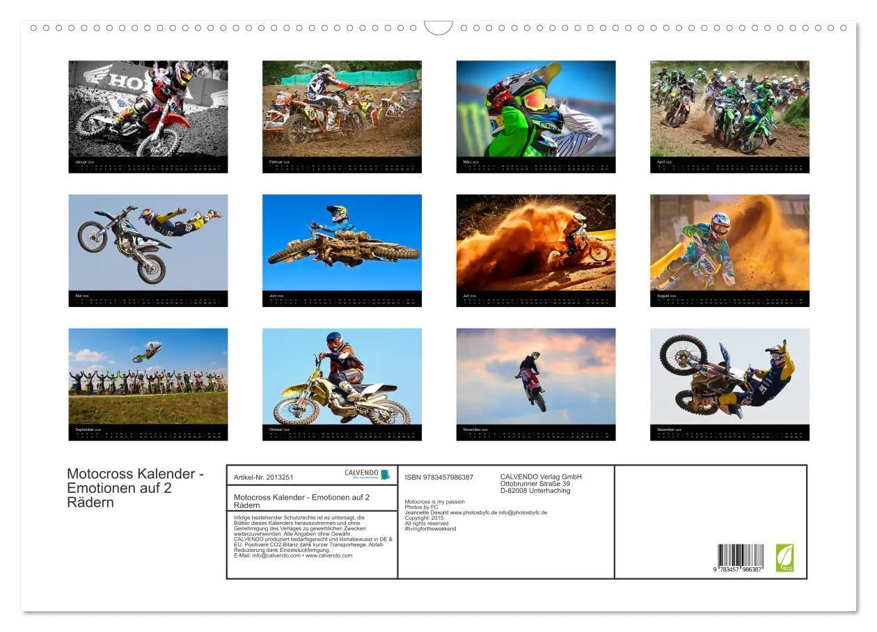 Bild: 9783457986387 | Motocross Kalender - Emotionen auf 2 Rädern (Wandkalender 2026 DIN...