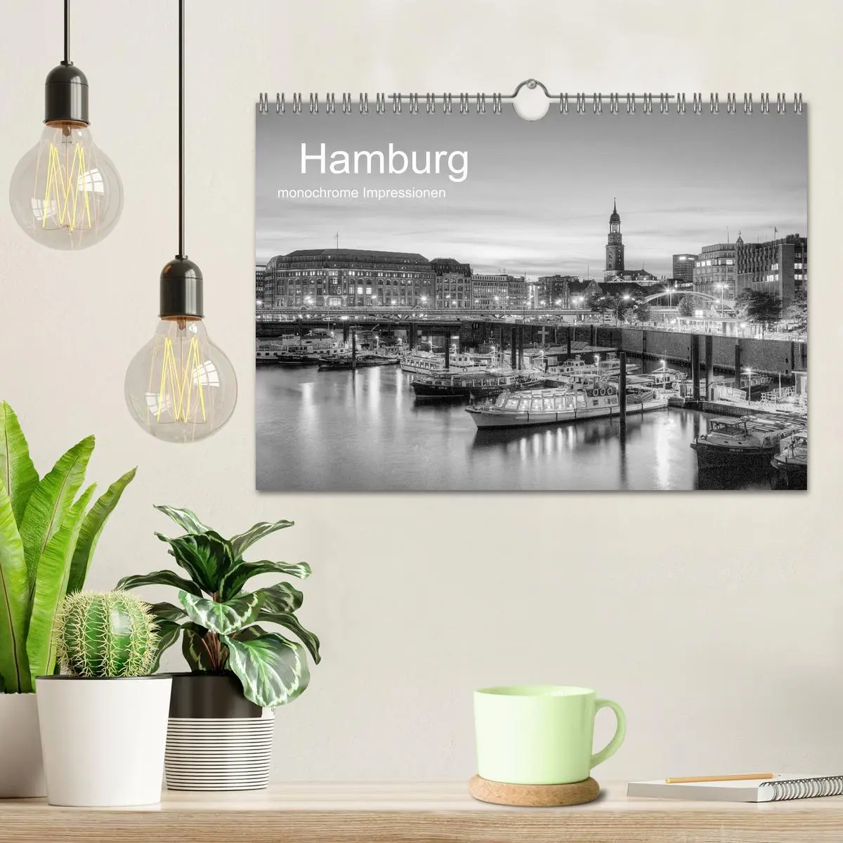 Bild: 9783516146387 | Hamburg monochrome Impressionen (Wandkalender 2026 DIN A4 quer),...
