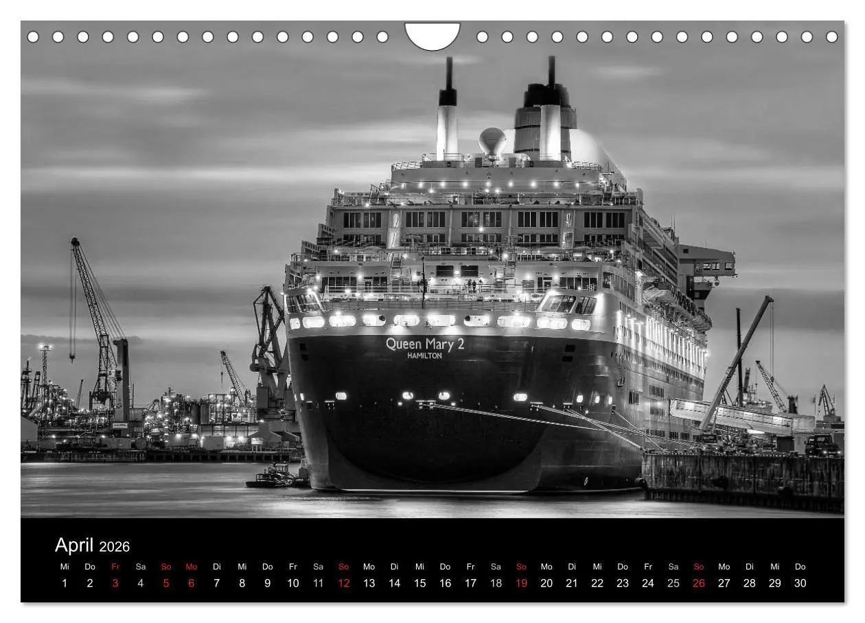 Bild: 9783516146387 | Hamburg monochrome Impressionen (Wandkalender 2026 DIN A4 quer),...