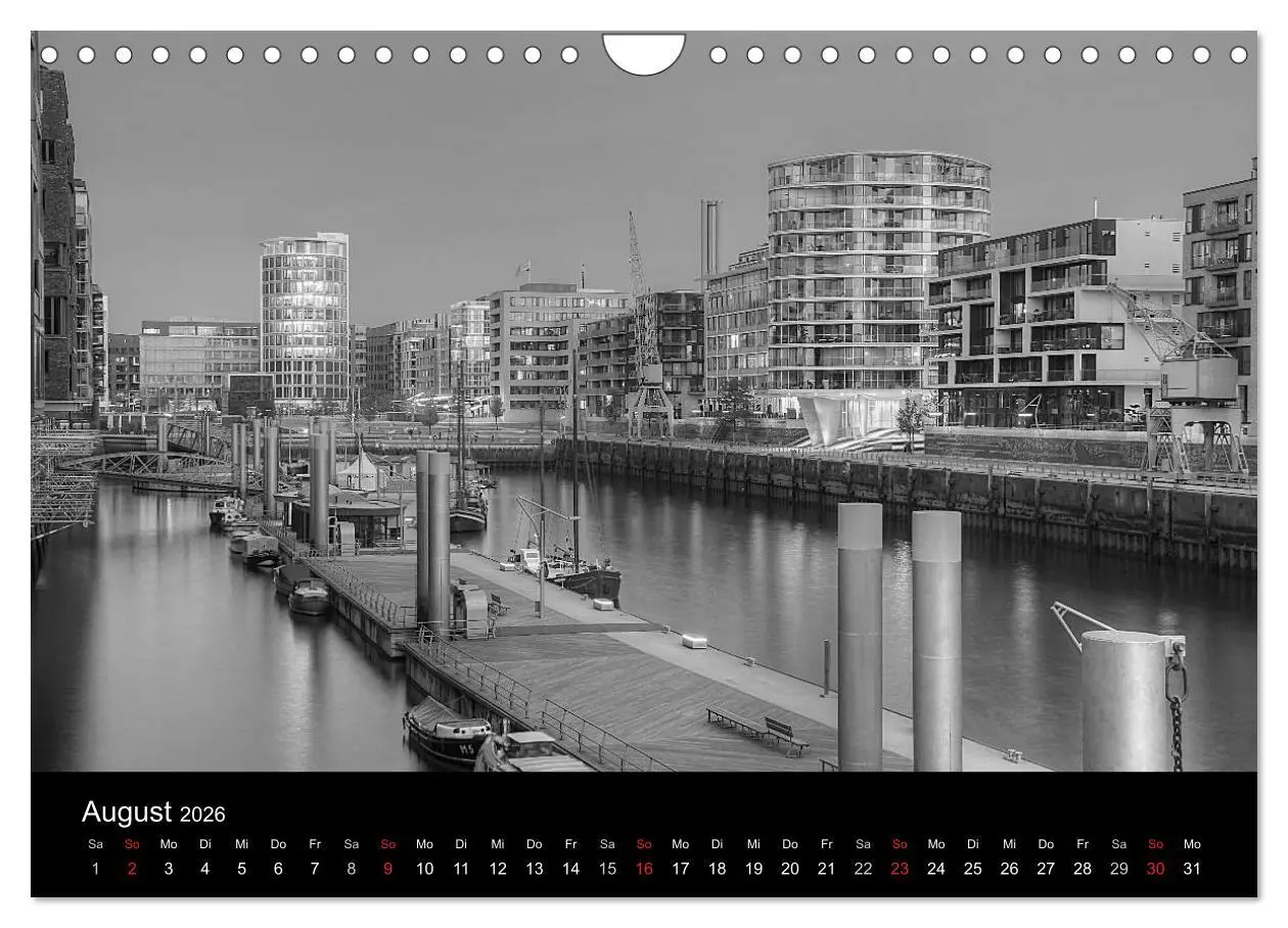 Bild: 9783516146387 | Hamburg monochrome Impressionen (Wandkalender 2026 DIN A4 quer),...