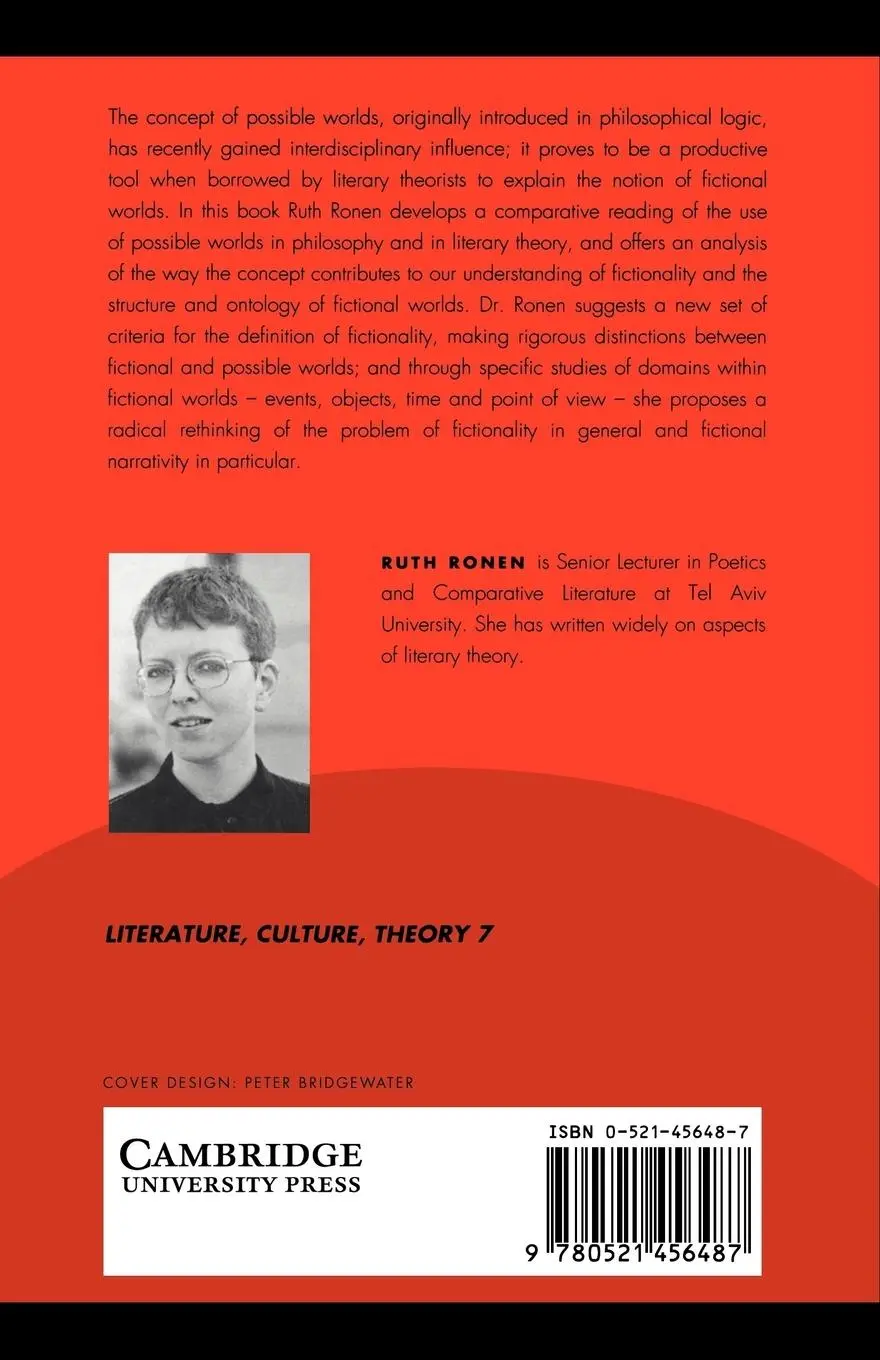 Rückseite: 9780521456487 | Possible Worlds in Literary Theory | Ruth Ronen | Taschenbuch | 2004