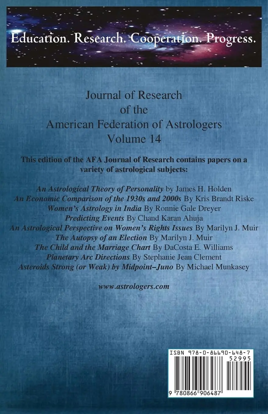 Rückseite: 9780866906487 | AFA Journal of Research Vol. 14 | Taschenbuch | Englisch | 2014