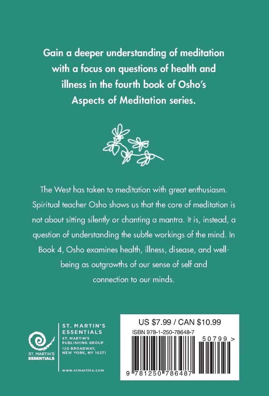 Rückseite: 9781250786487 | Aspects of Meditation Book 4 | Osho | Taschenbuch | Englisch | 2022