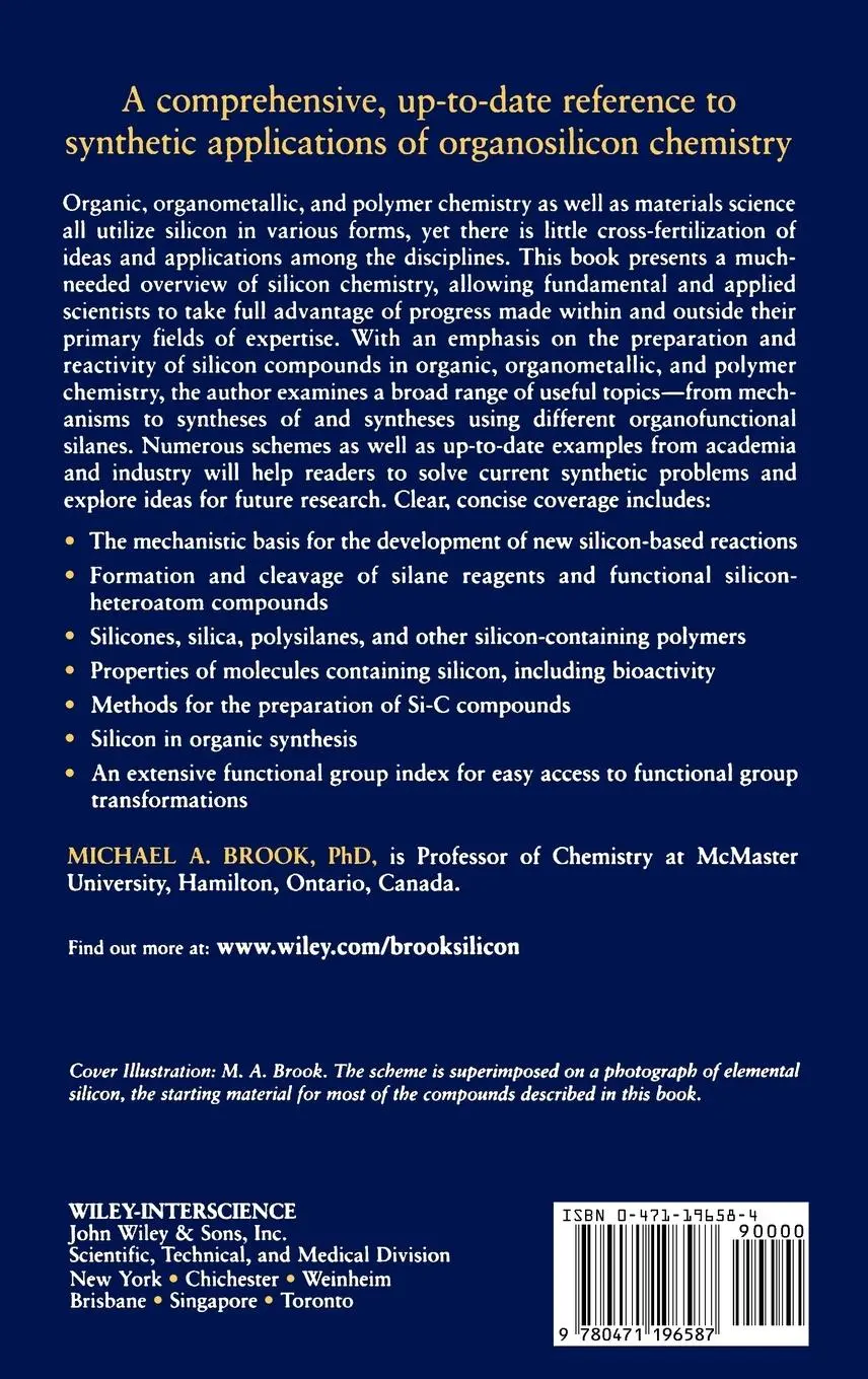 Rückseite: 9780471196587 | Silicon in Organic, Organometallic, and Polymer Chemistry | Brook