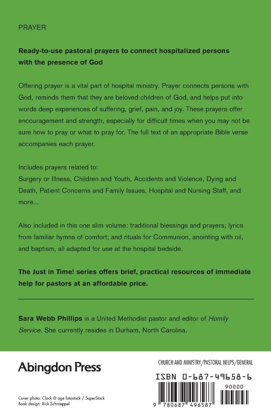 Rückseite: 9780687496587 | Pastoral Prayers for the Hospital Visit | Sara Webb Phillips | Buch