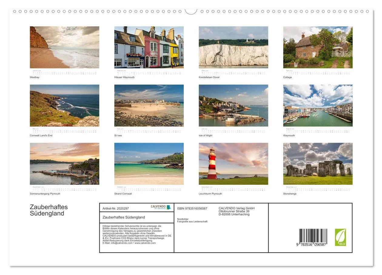 Bild: 9783516056587 | Zauberhaftes Südengland (hochwertiger Premium Wandkalender 2026 DIN...