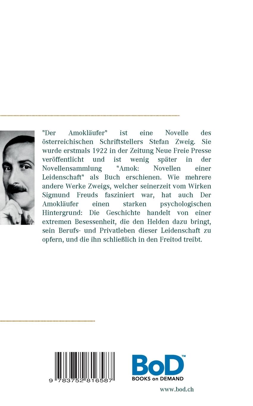 Rückseite: 9783752816587 | Der Amokläufer | Stefan Zweig | Taschenbuch | 48 S. | Deutsch | 2018