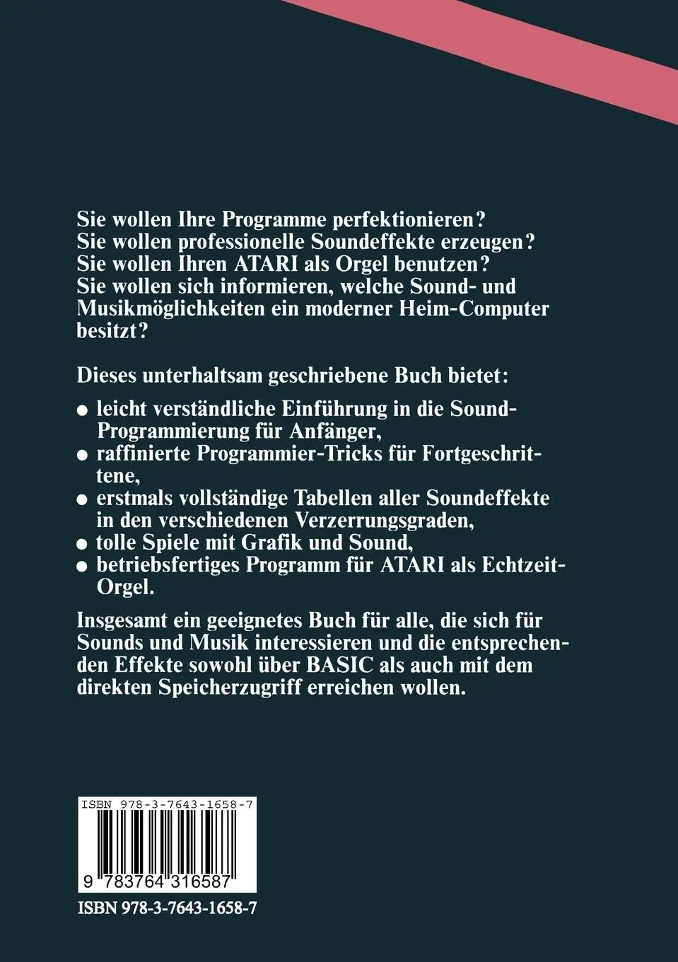 Rückseite: 9783764316587 | ATARI Sound- und Musik-Buch | Görgens | Taschenbuch | 126 S. | Deutsch
