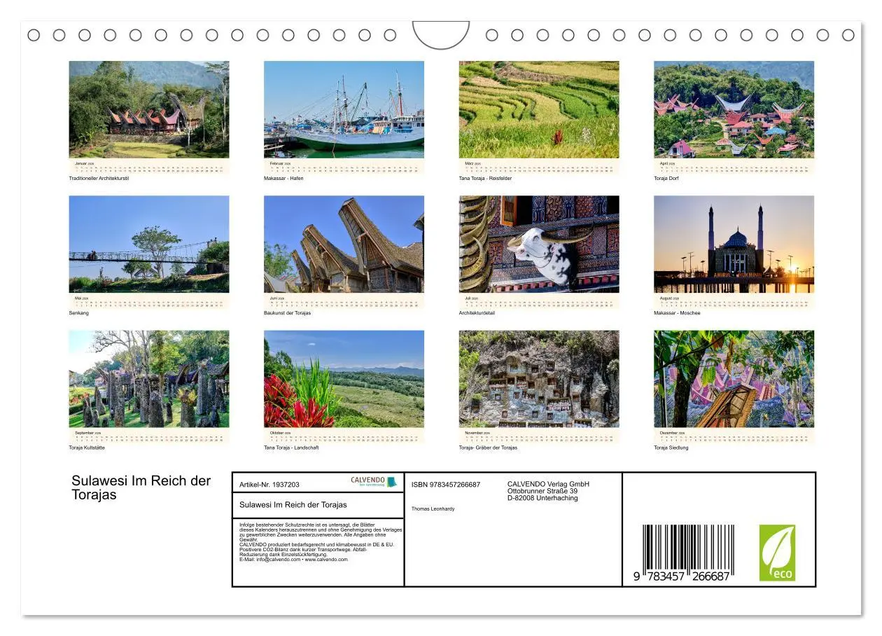 Bild: 9783457266687 | Sulawesi Im Reich der Torajas (Wandkalender 2026 DIN A4 quer),...