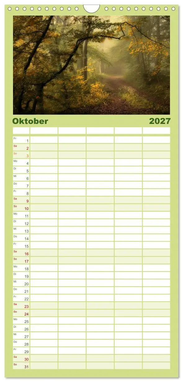 Bild: 9783594336687 | Familienplaner 2027 - Mysterium Wald mit 5 Spalten (Wandkalender,...