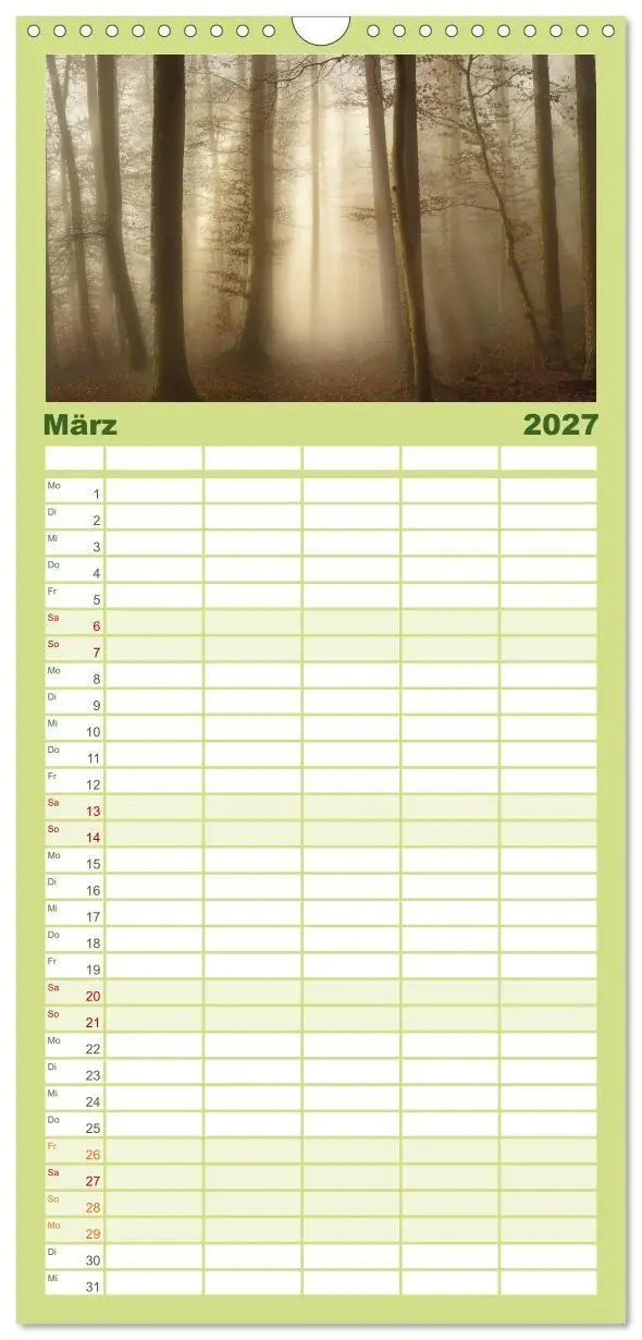 Bild: 9783594336687 | Familienplaner 2027 - Mysterium Wald mit 5 Spalten (Wandkalender,...
