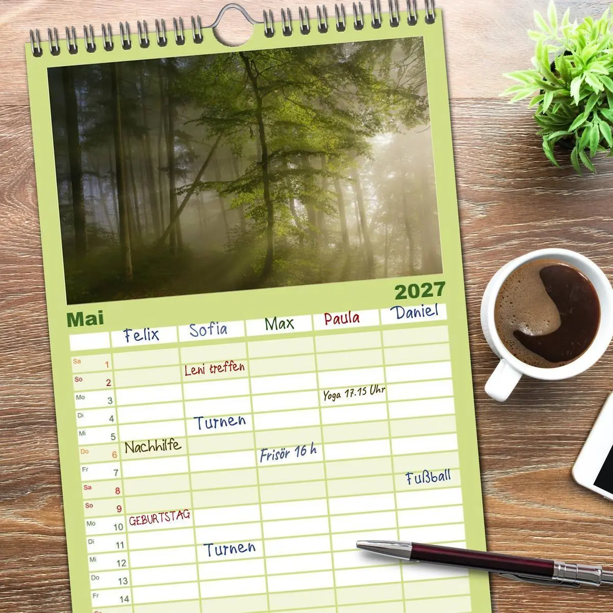 Bild: 9783594336687 | Familienplaner 2027 - Mysterium Wald mit 5 Spalten (Wandkalender,...
