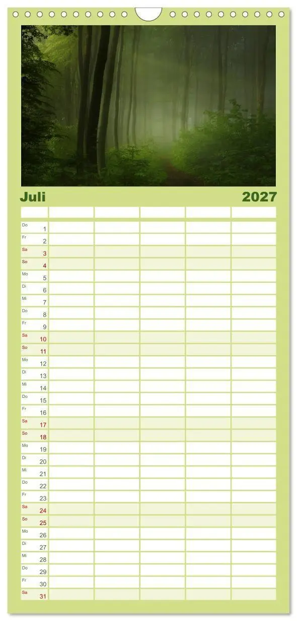 Bild: 9783594336687 | Familienplaner 2027 - Mysterium Wald mit 5 Spalten (Wandkalender,...