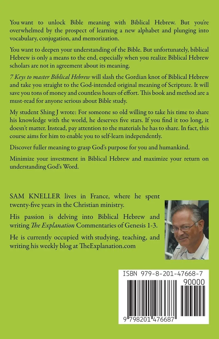 Rückseite: 9798201476687 | 7 Keys to Master Biblical Hebrew | Sam Kneller | Taschenbuch | 2022