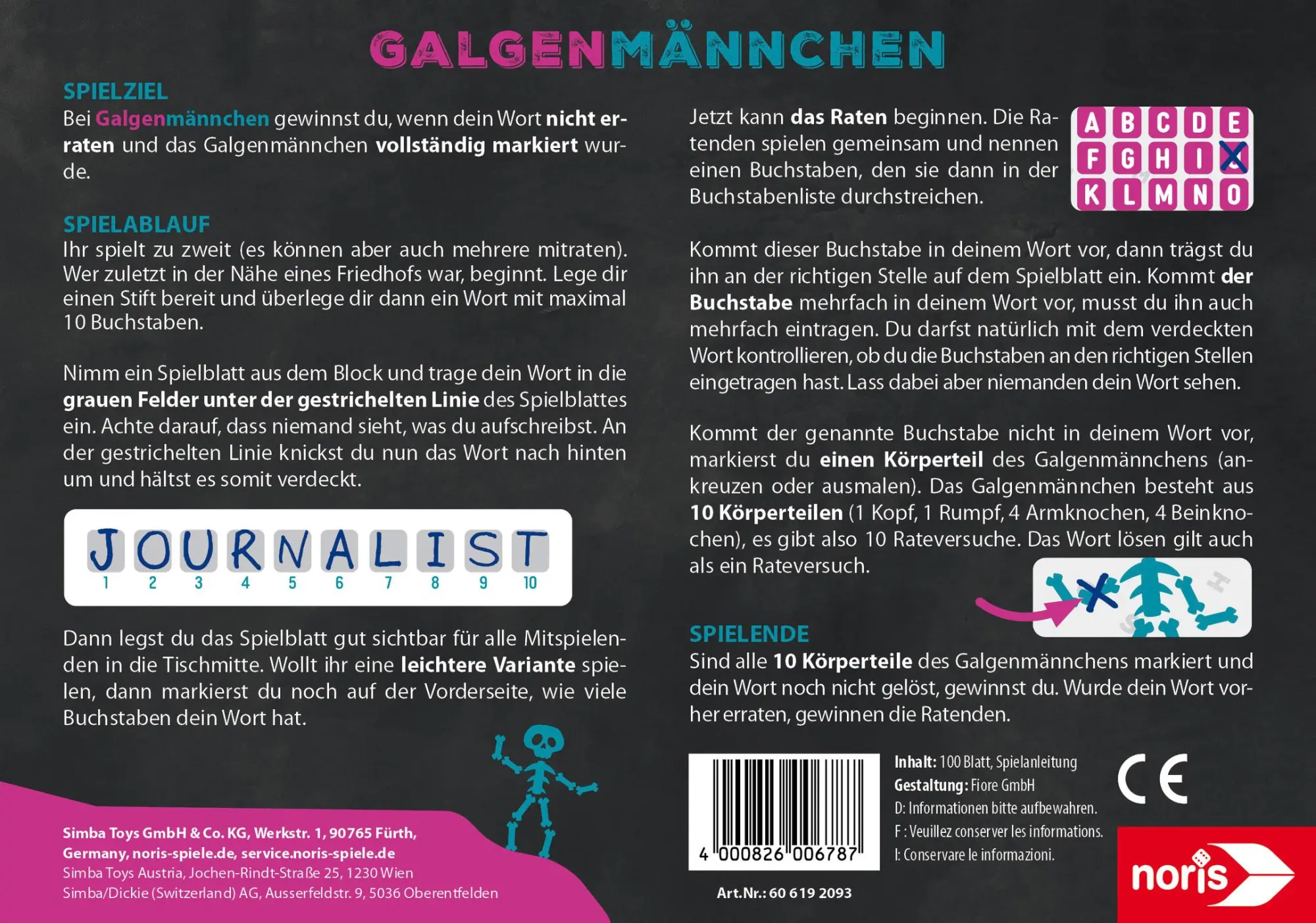 Bild: 4000826006787 | Galgenmännchen - Spielblock | Spiel | 606192093 | Deutsch | 2025