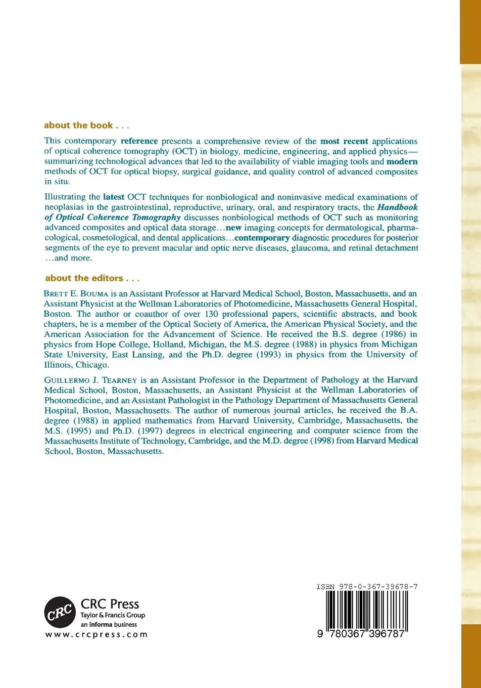 Rückseite: 9780367396787 | Handbook of Optical Coherence Tomography | Brett Bouma | Taschenbuch