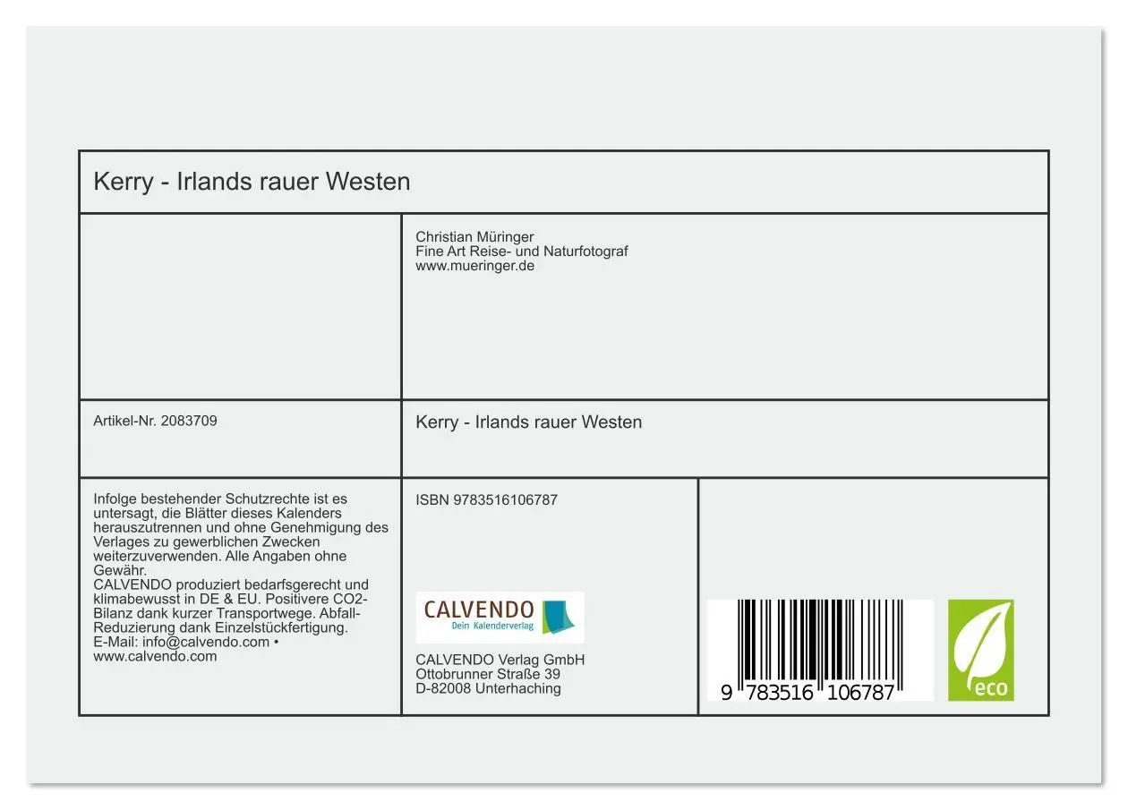 Bild: 9783516106787 | Kerry - Irlands rauer Westen (Tischkalender 2026 DIN A5 quer),...