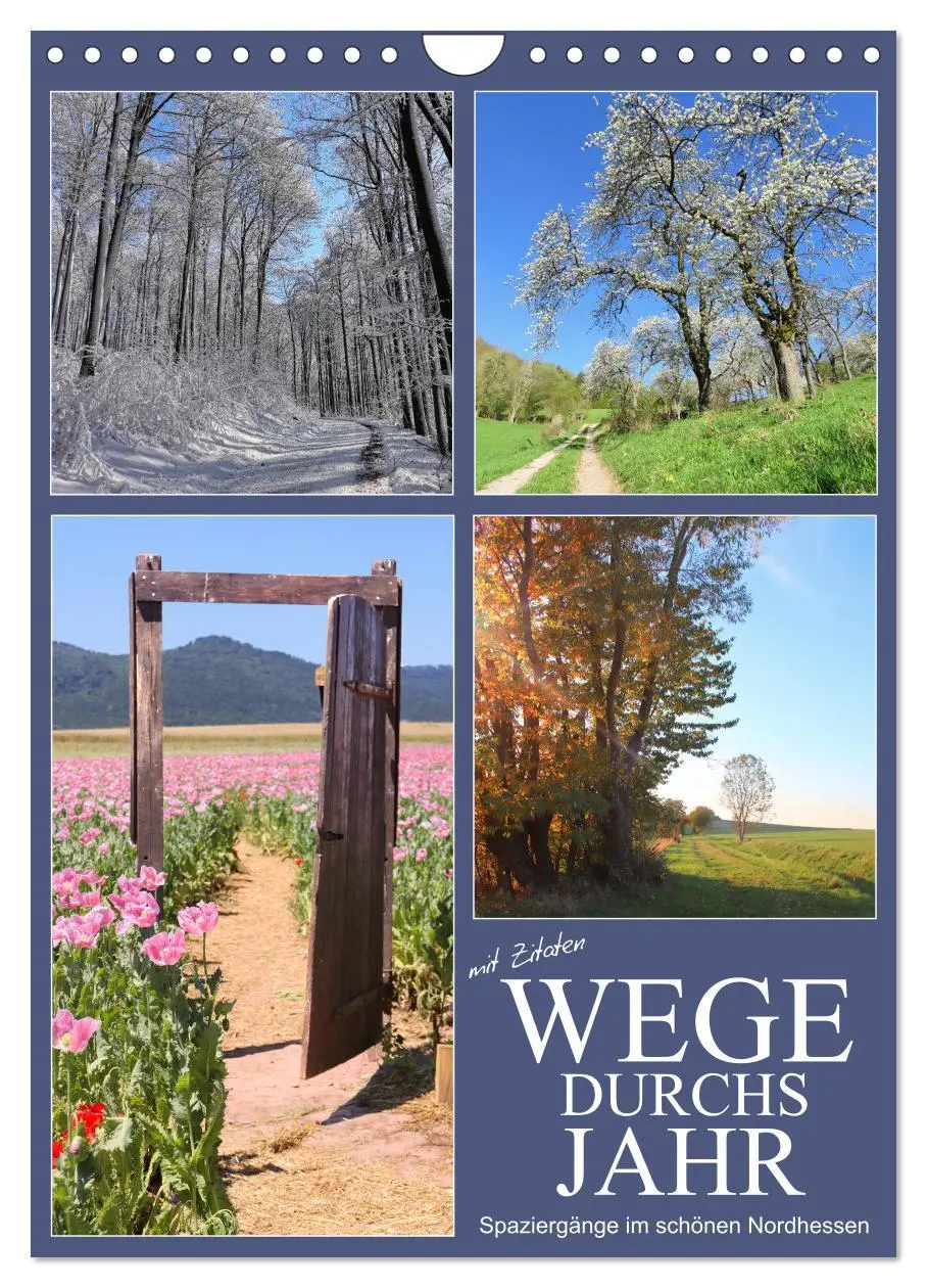 Cover: 9783516416787 | Wege durchs Jahr - Spaziergänge im schönen Nordhessen (Wandkalender...