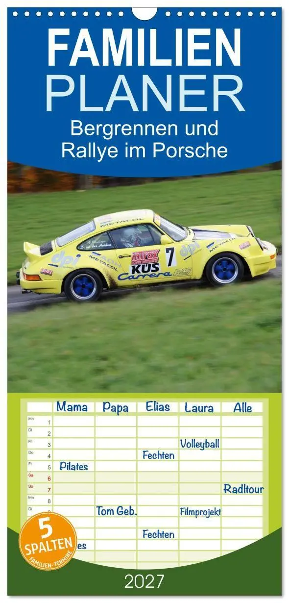 Cover: 9783594326787 | Familienplaner 2027 - Bergrennen und Rallye im Porsche mit 5...