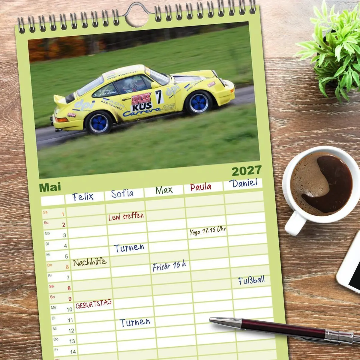 Bild: 9783594326787 | Familienplaner 2027 - Bergrennen und Rallye im Porsche mit 5...